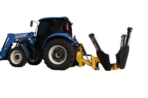 Tree spade mounted on New Halland tractor